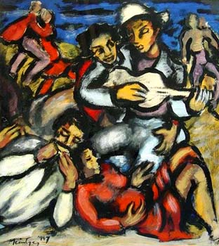 1947 Beach Party II. (tempera) 500x450mm_JM186