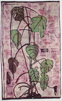 Louis STEYN "Monstera deliciosa", 1967 - batik - 132x 80 cm