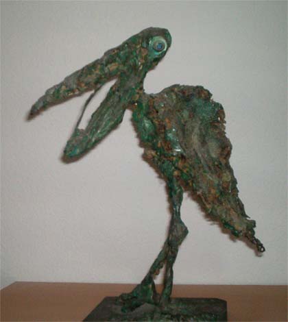 Ernest ULLMANN "Pelican" pre-1967 - mixed media/epoxy 35x27x15.5 cm